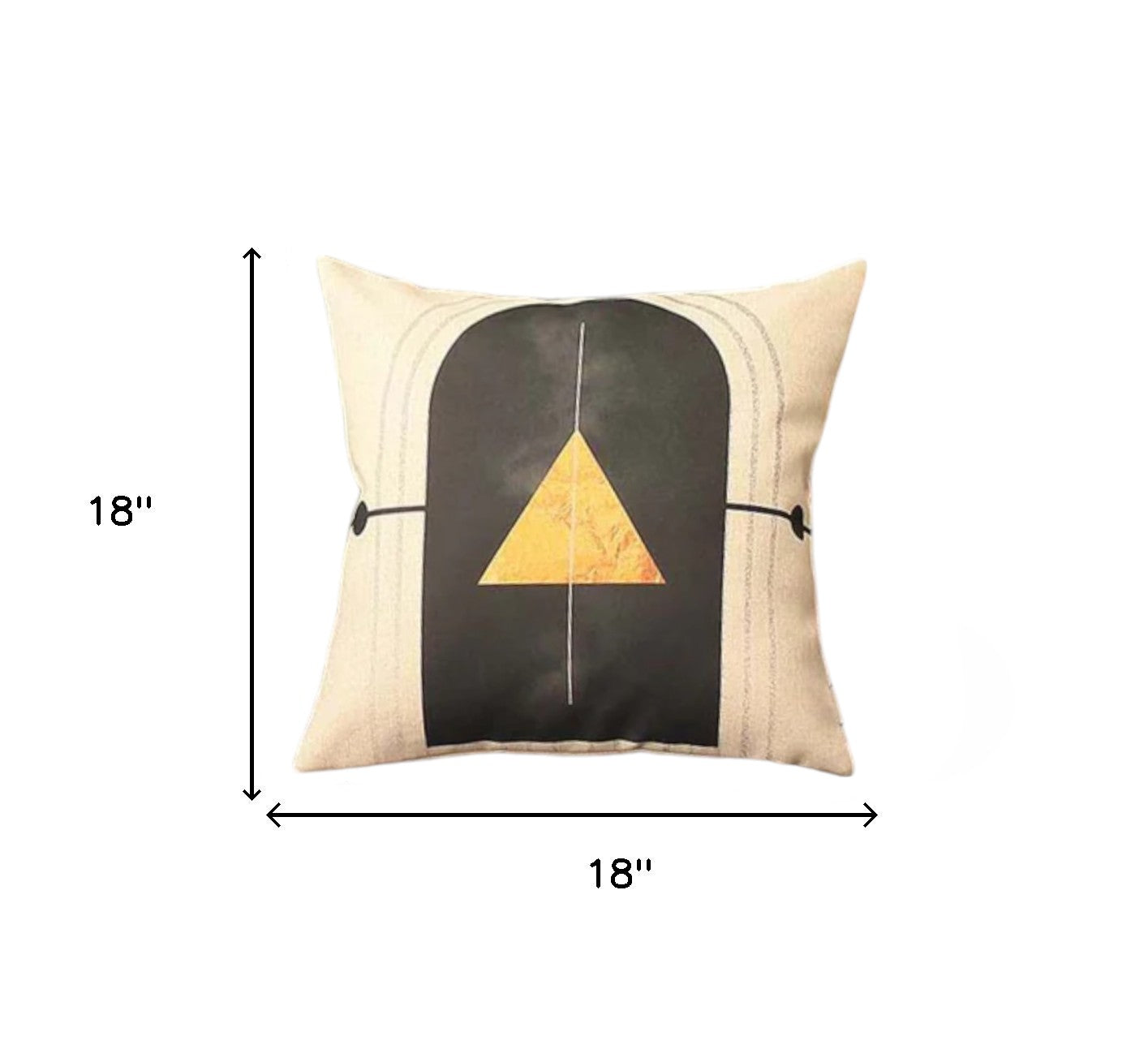 Set Of Four 18" X 18" White Black Gray And Gold Polyester Abstract Zippered Pillow