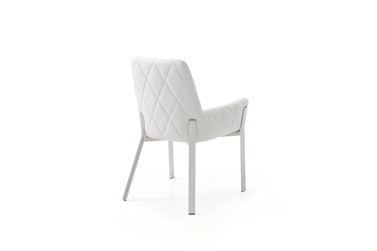 White Faux Leather Dining Chair