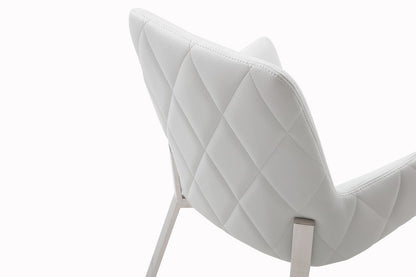 White Faux Leather Dining Chair