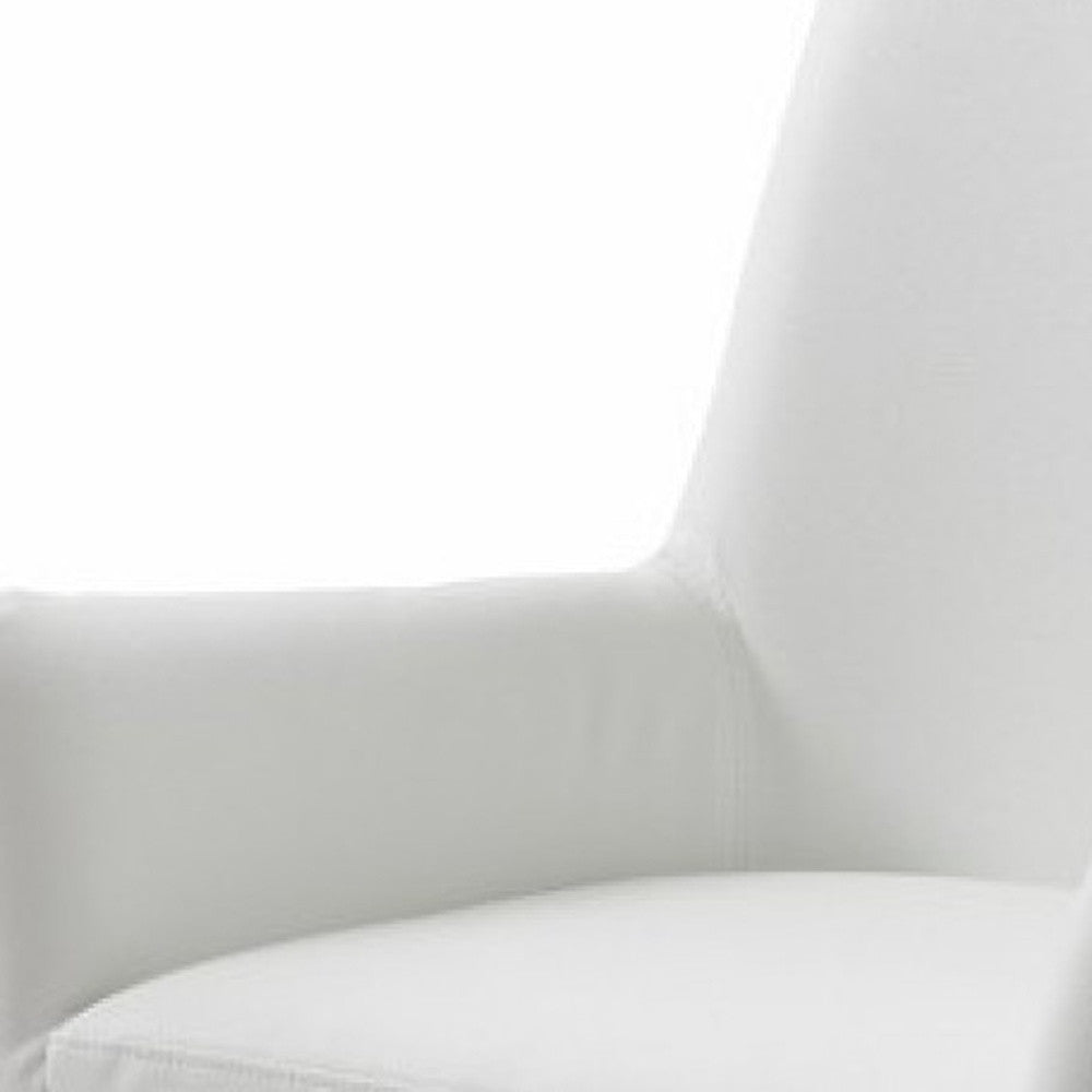 White Faux Leather Dining Chair