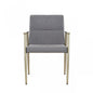 Gray Antique Brass Contemporary Dining Chair