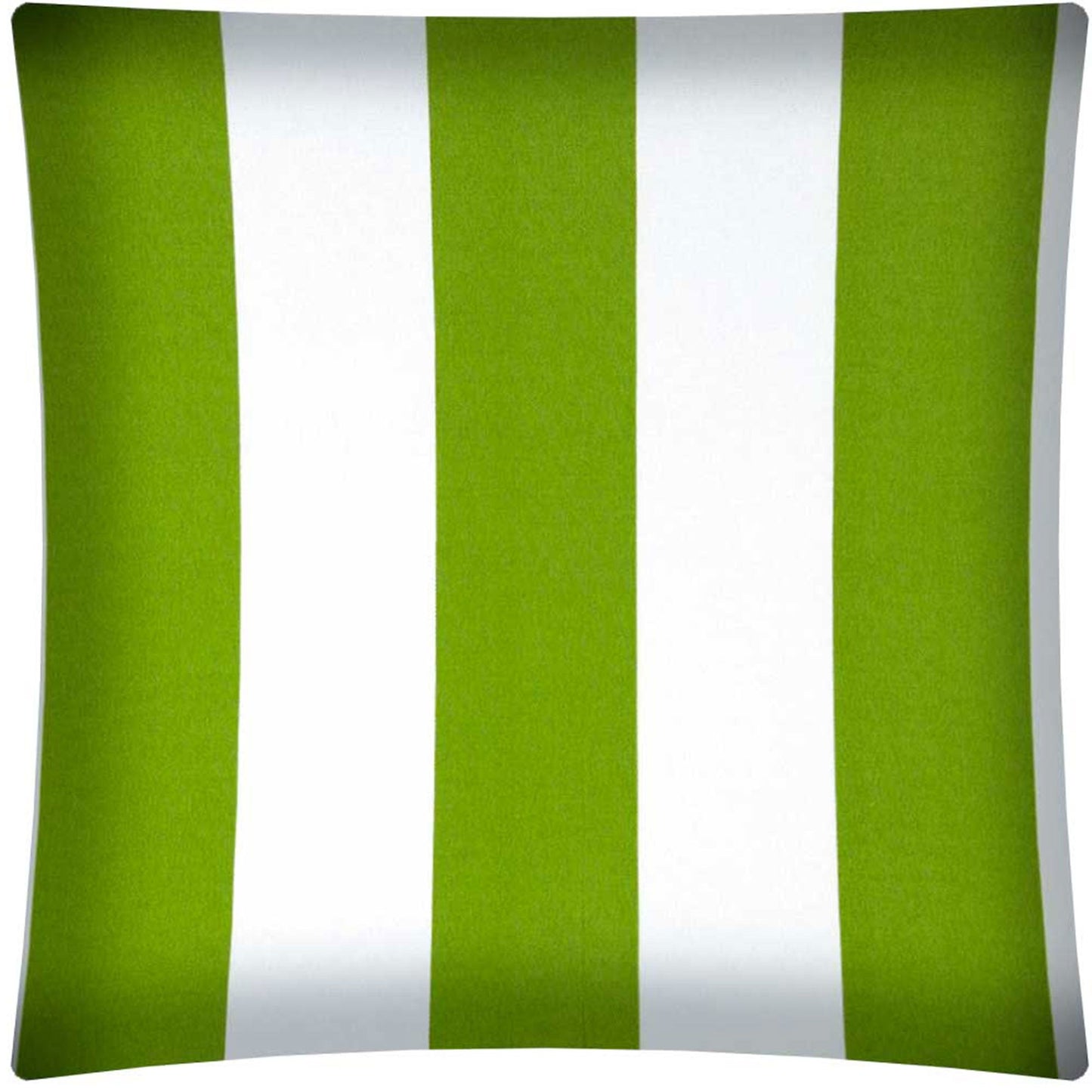 17" X 17" Green And Ivory Zippered Striped Throw Indoor Outdoor Pillow Cover