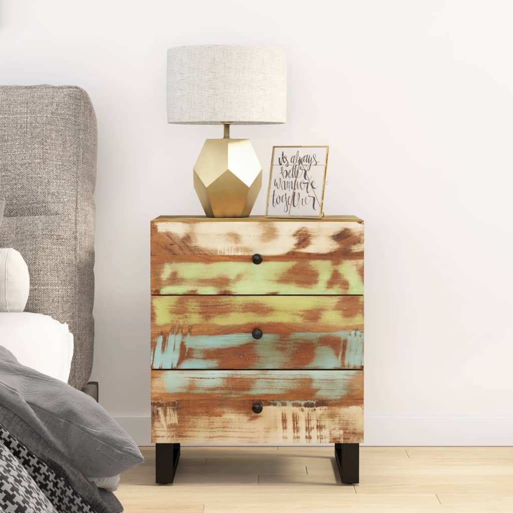 Bedside Cabinet 19.7"x13"x24.4" Solid Wood Acacia&Engineered Wood