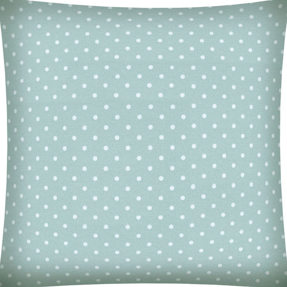 17" Seafoam Polka Dot Indoor Outdoor Throw Pillow Cover