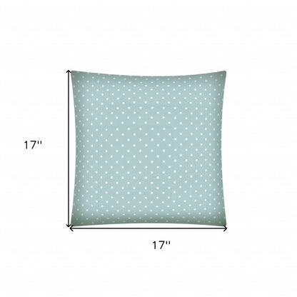 17" Seafoam Polka Dot Indoor Outdoor Throw Pillow Cover