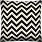 17" Black and Ivory Chevron Indoor Outdoor Throw Pillow Cover