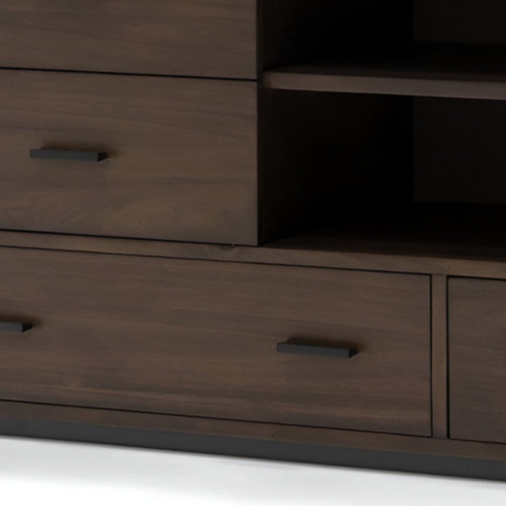 63" Walnut Six Drawer Double Dresser