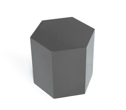 Modern Light Grey High Gloss Hexagonal End Table