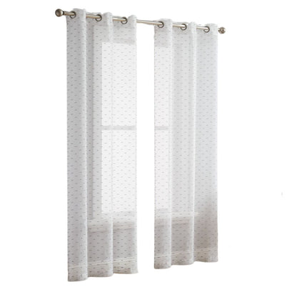 Set of Two 84" Silver Sprinkled Embellishment Window Curtain Panels