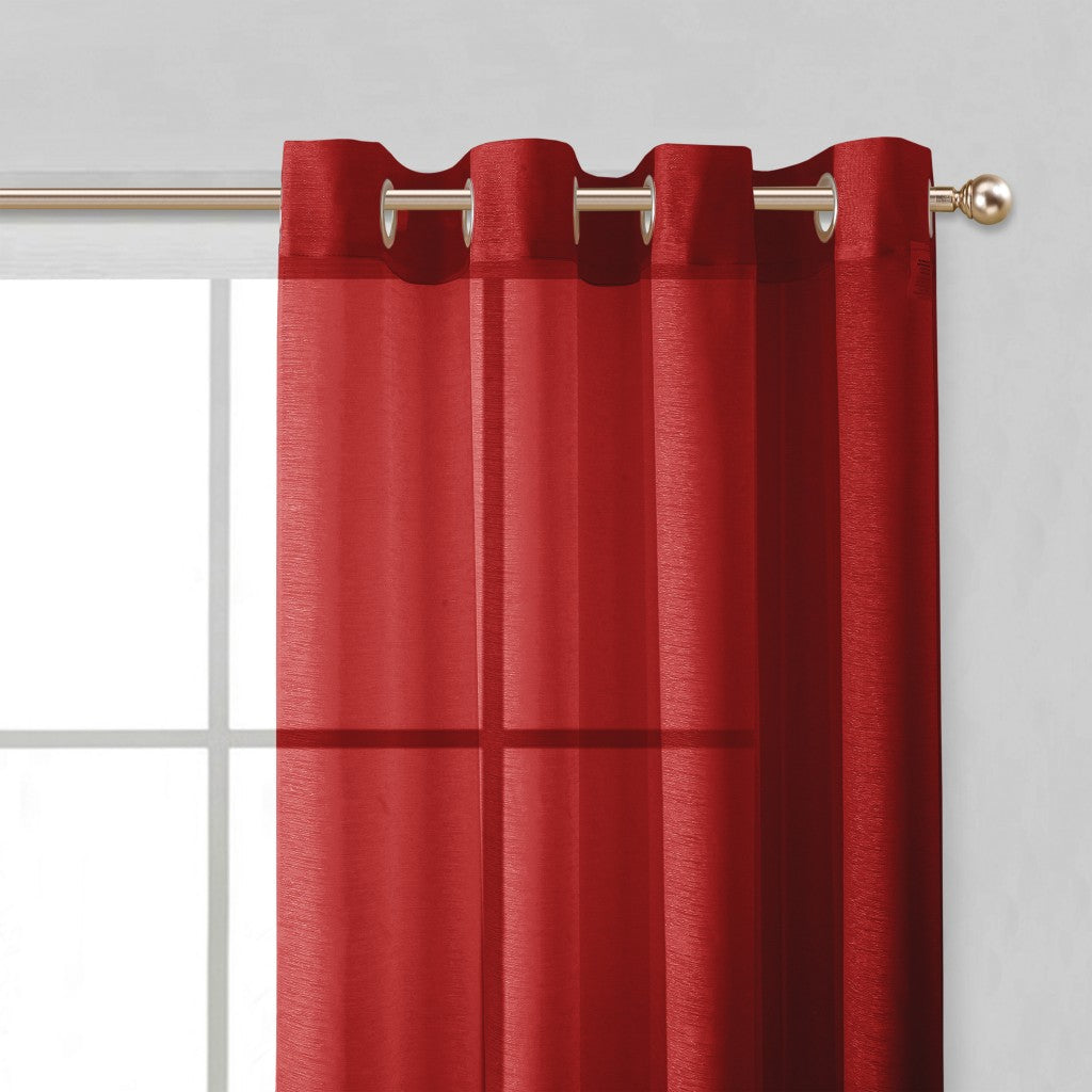 Set of Two 84"  Red Solid Modern Window Panels