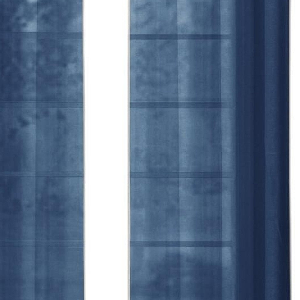 Set of Two 84"  Blue Solid Modern Window Panels