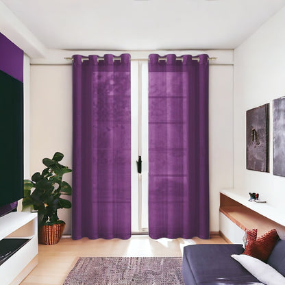 Set of Two 84"  Purple Solid Modern Window Panels