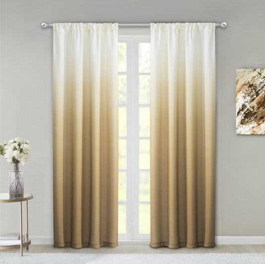 Set of Two 84"  Gold Ombre Shades Window Panels