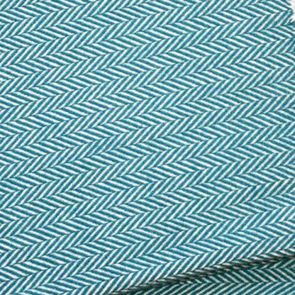 55" X 70" Teal Blue and White Woven Herringbone Plush Throw Blanket