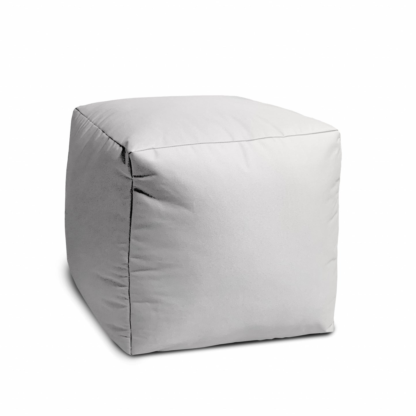 17" Blue Canvas Cube Outdoor Pouf Ottoman