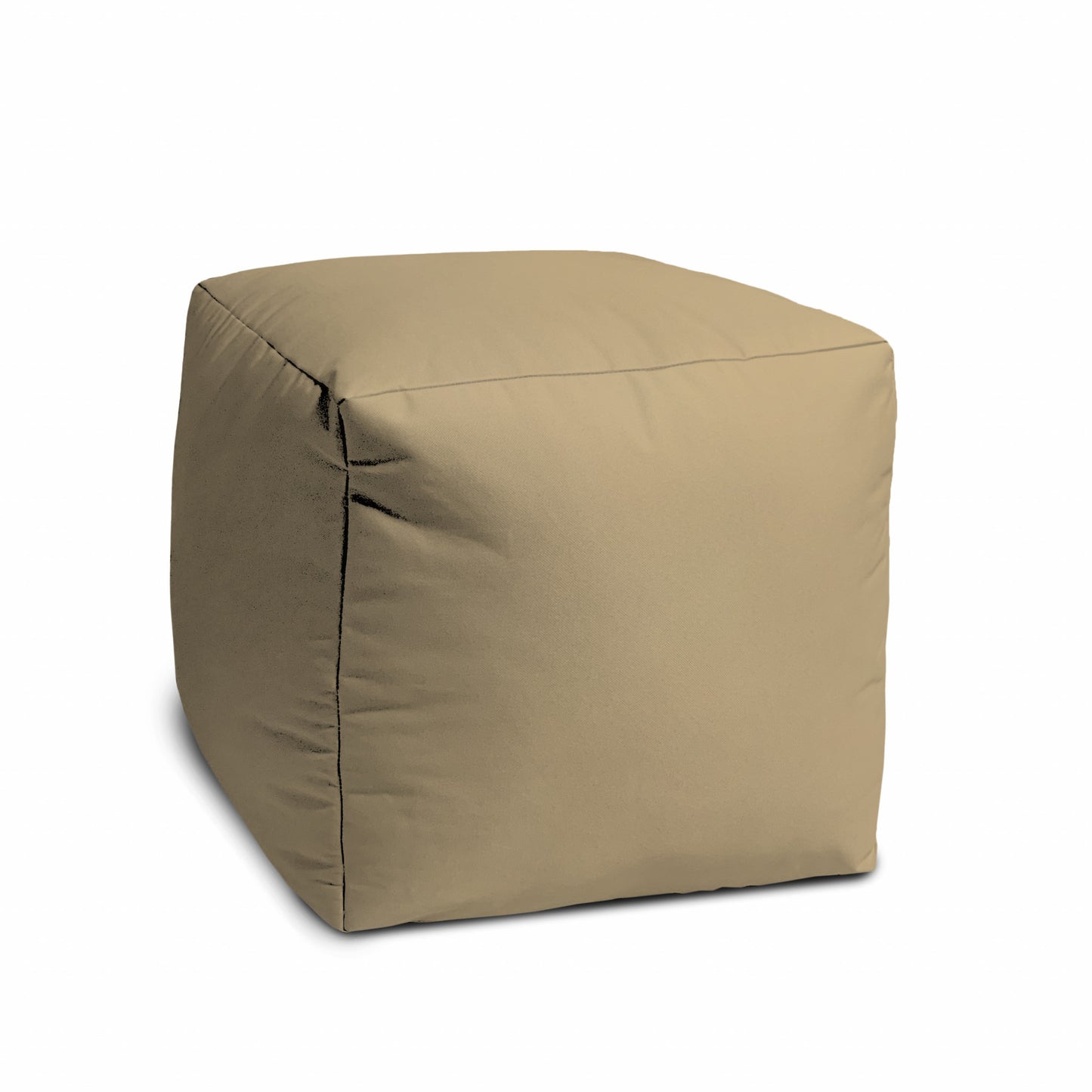 17" Blue Canvas Cube Outdoor Pouf Ottoman