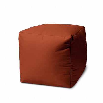 17" Blue Canvas Cube Outdoor Pouf Ottoman