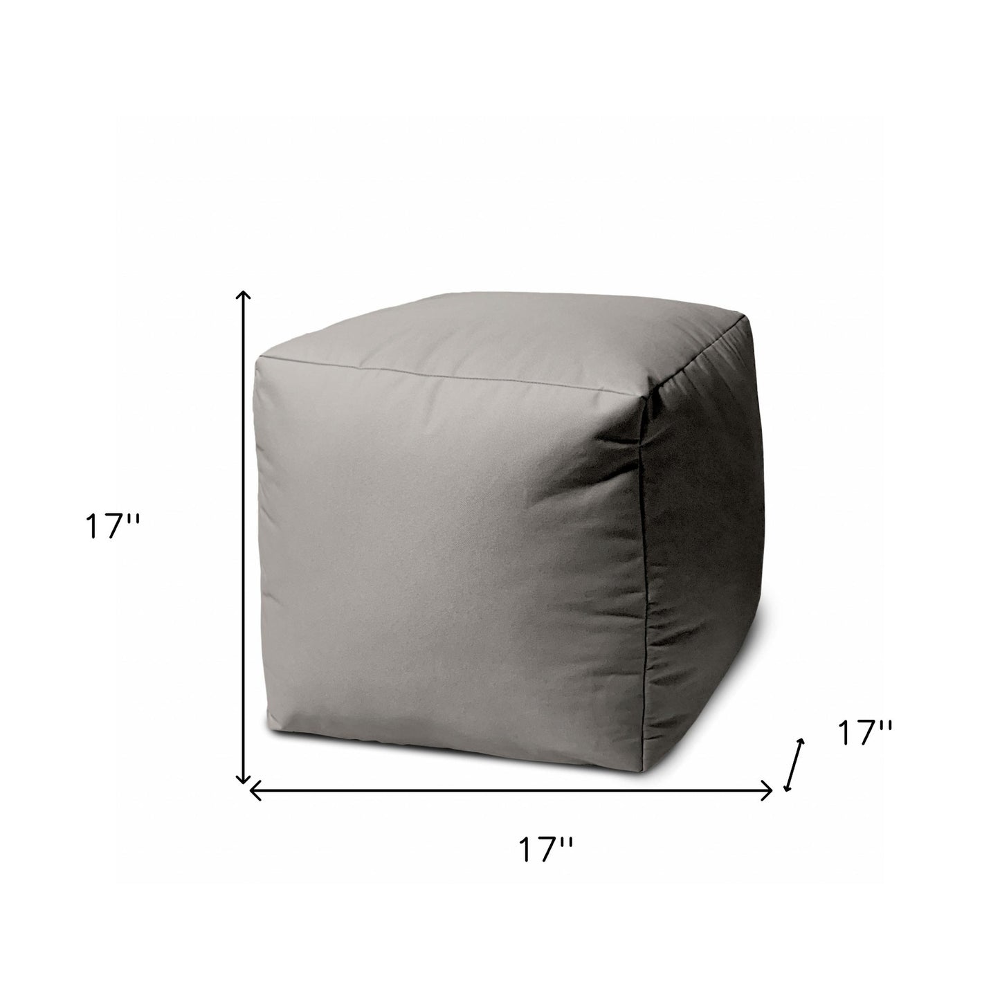 17" Blue Canvas Cube Outdoor Pouf Ottoman