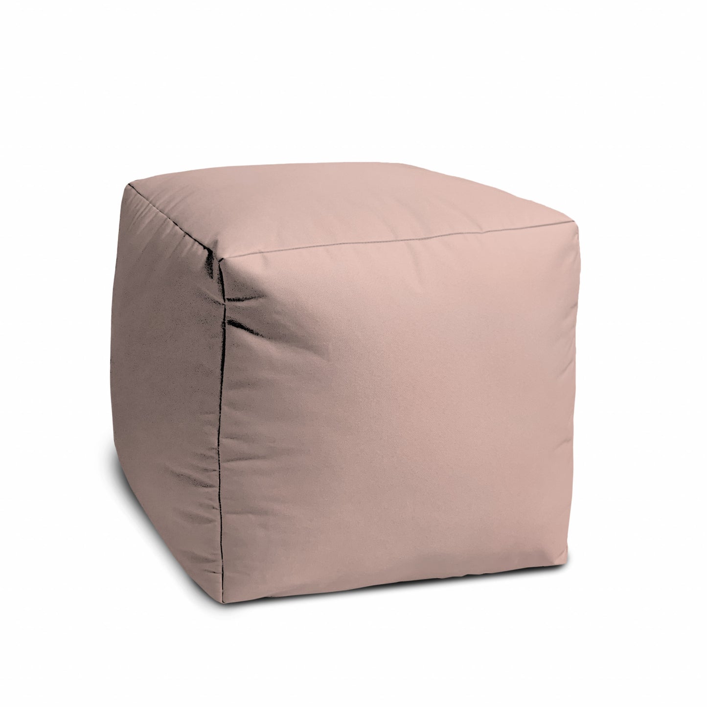 17" Blue Canvas Cube Outdoor Pouf Ottoman