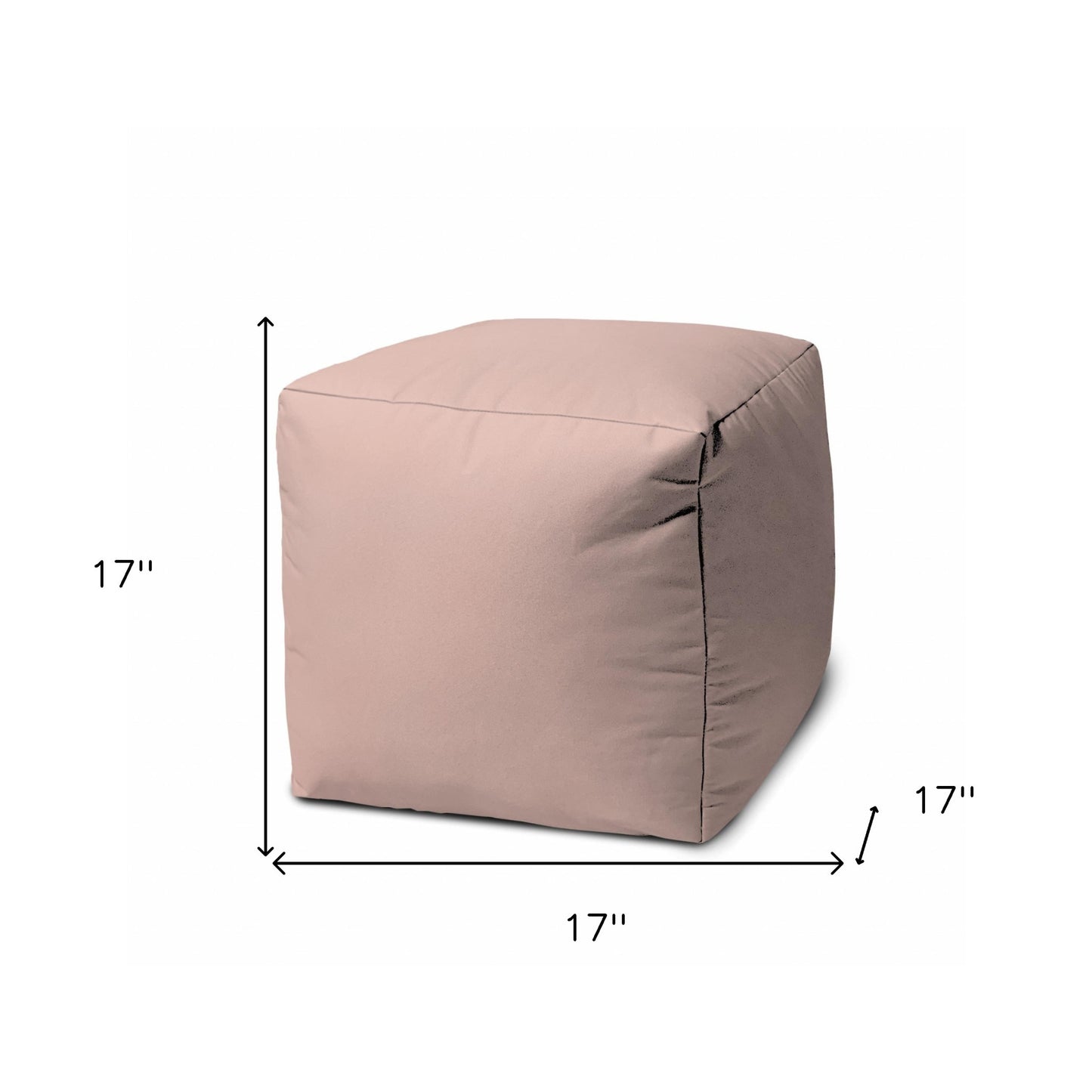 17" Blue Canvas Cube Outdoor Pouf Ottoman