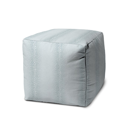 17" Blue Polyester Cube Ombre Indoor Outdoor Pouf Ottoman