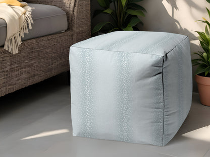 17" Blue Polyester Cube Ombre Indoor Outdoor Pouf Ottoman