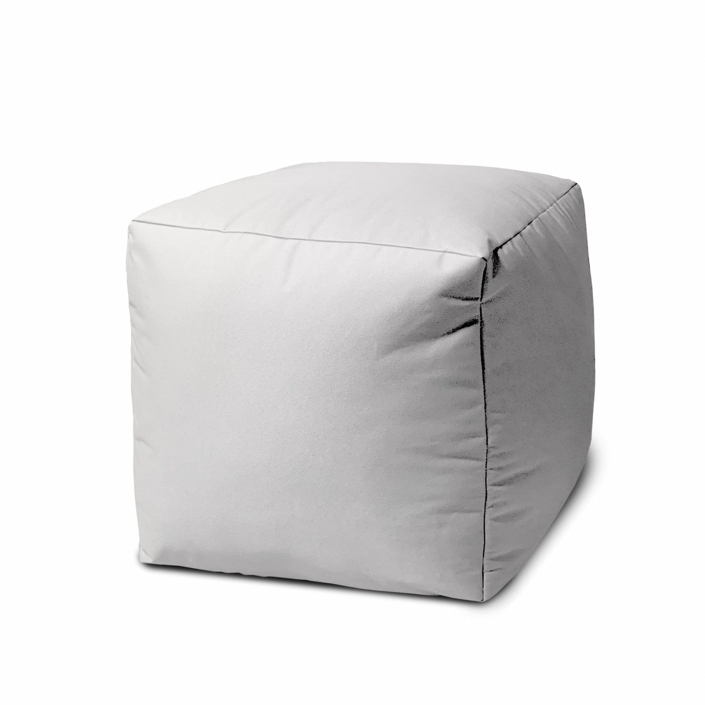 17" Teal Blue Canvas Cube Outdoor Pouf Cover