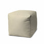 17" Cool Crisp White Solid Color Indoor Outdoor Pouf Cover