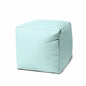 17" Teal Blue Canvas Cube Outdoor Pouf Cover