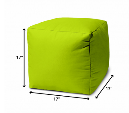 17" Teal Blue Canvas Cube Outdoor Pouf Cover