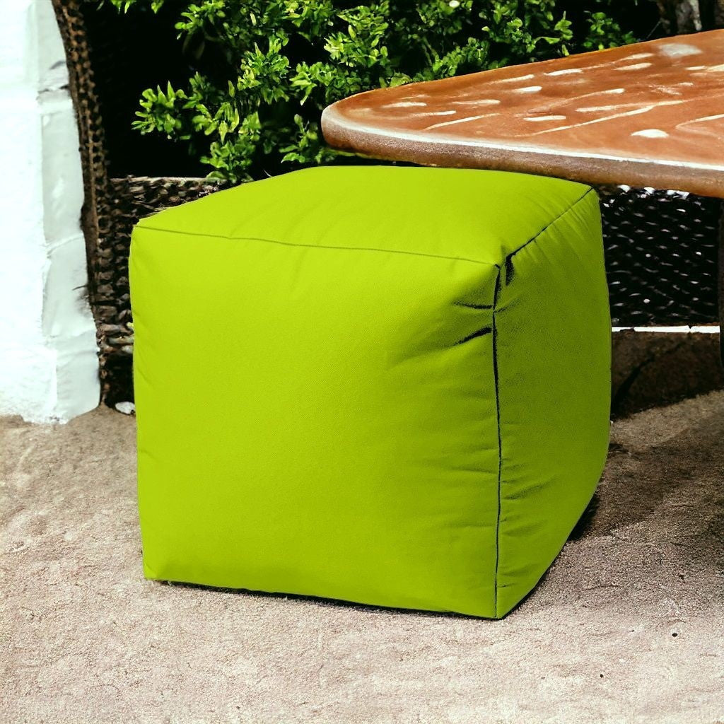 17" Cool Crisp White Solid Color Indoor Outdoor Pouf Cover