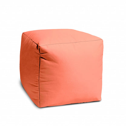 17" Teal Blue Canvas Cube Outdoor Pouf Cover