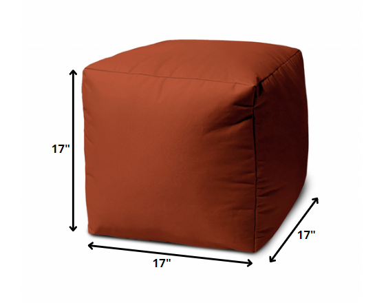 17" Teal Blue Canvas Cube Outdoor Pouf Cover