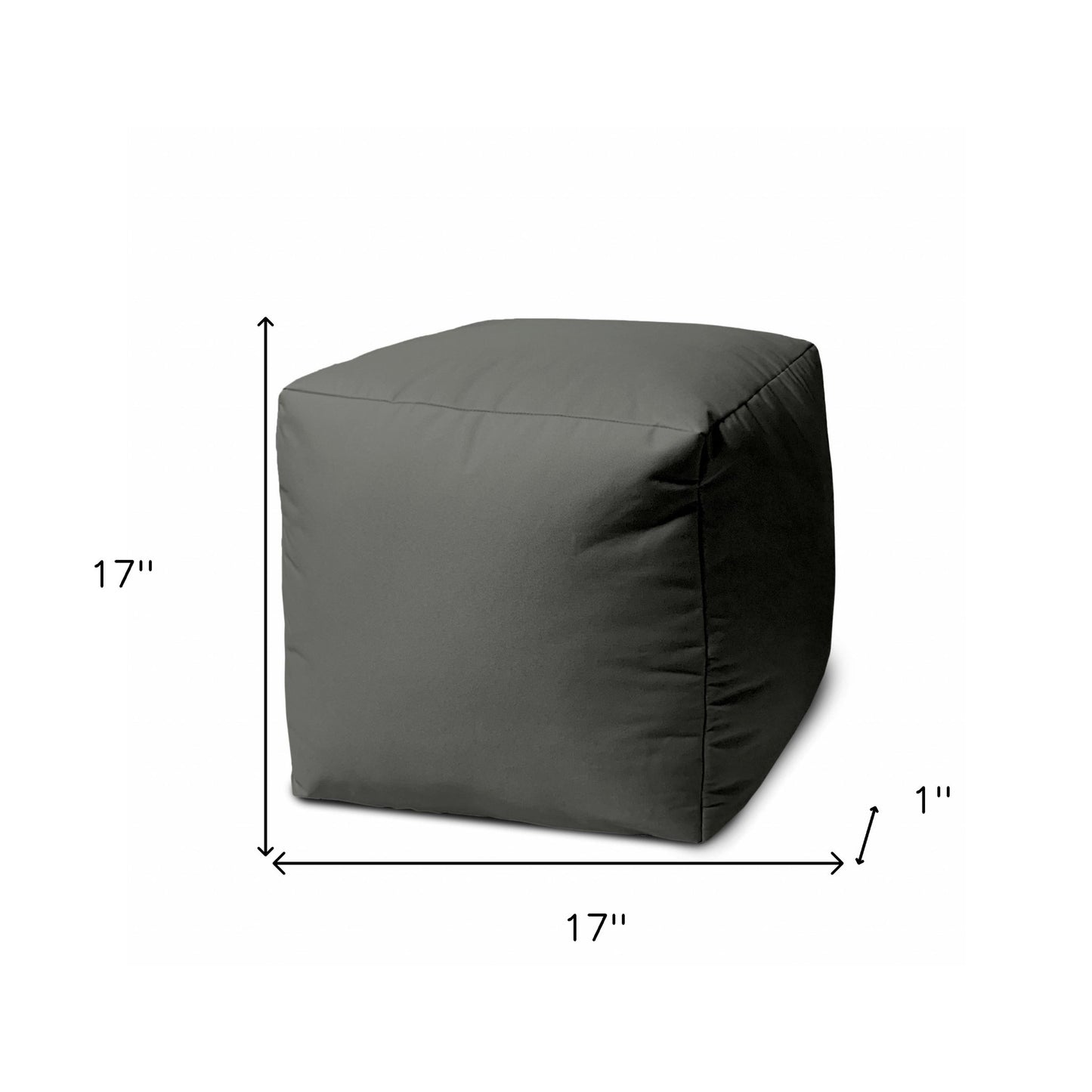 17" Cool Crisp White Solid Color Indoor Outdoor Pouf Cover