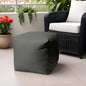 17" Cool Crisp White Solid Color Indoor Outdoor Pouf Cover