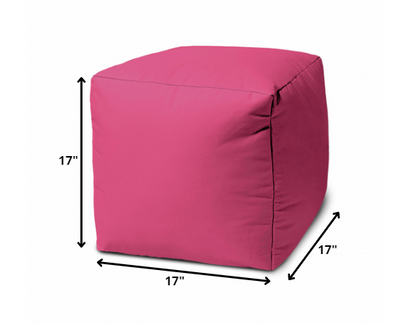 17" Teal Blue Canvas Cube Outdoor Pouf Cover