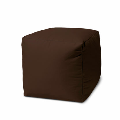 17" Teal Blue Canvas Cube Outdoor Pouf Cover