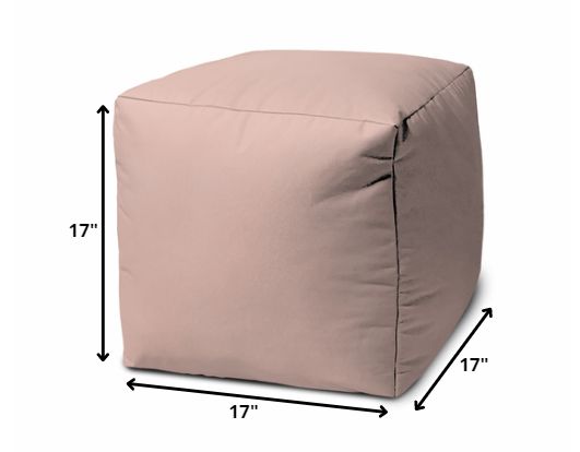 17" Teal Blue Canvas Cube Outdoor Pouf Cover