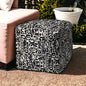 17" Black Cube Geometric Indoor Outdoor Pouf Cover