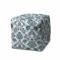 17" Blue Cube Indoor Outdoor Pouf Cover