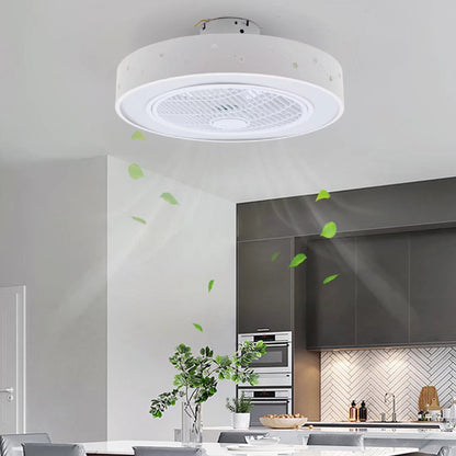 Modern White Ceiling Fan and Light