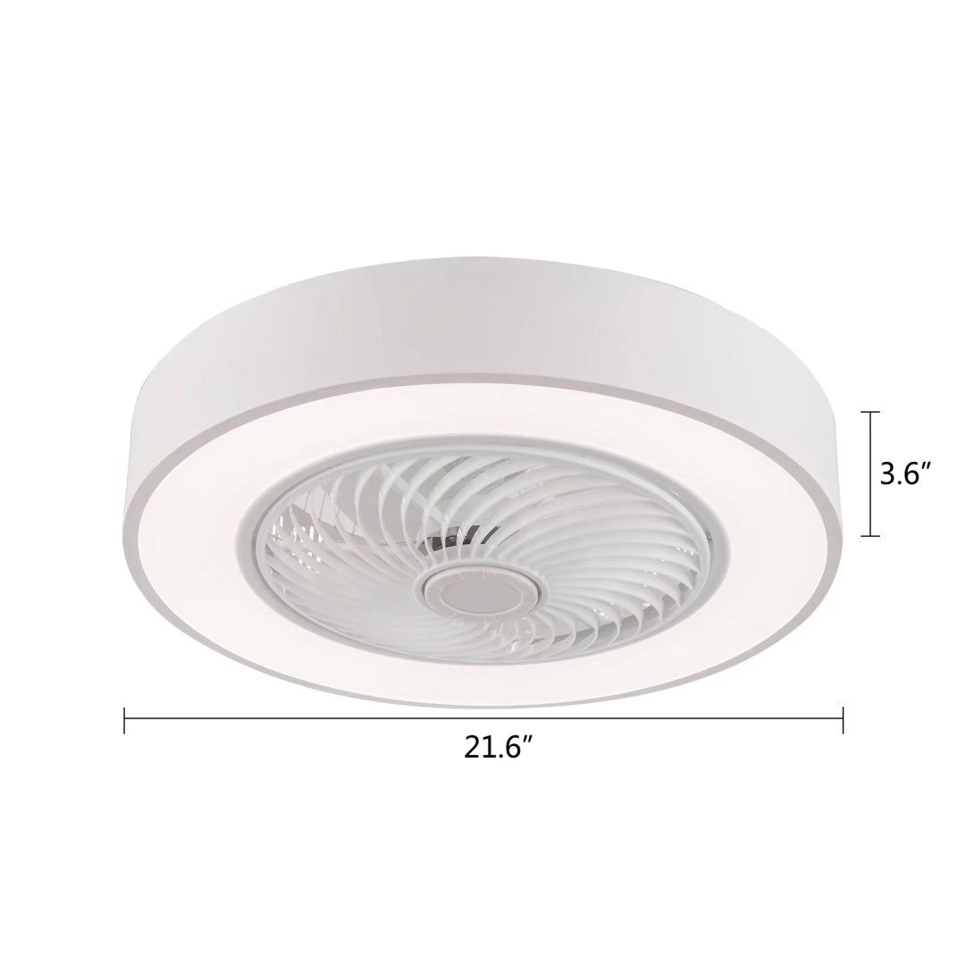 Contemporary White Ceiling Lamp And Fan