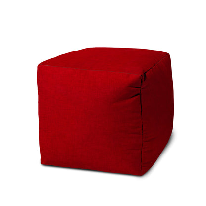 17" Taupe Cube Indoor Outdoor Pouf Cover