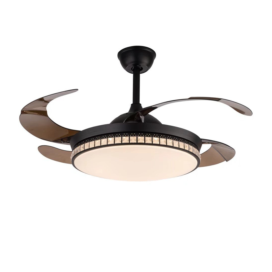 Stylish Black Chandelier With Retractable Blades