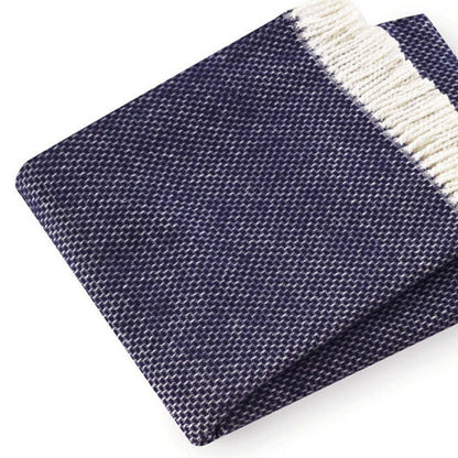 Soft Navy Blue Links Pattern Throw Blanket