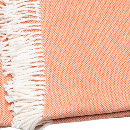 Coral Mini Dot Fringed Throw Blanket