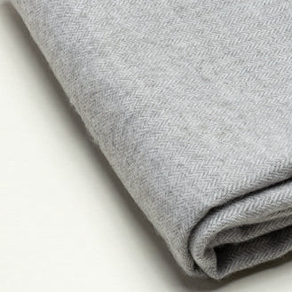 Light Gray Soft Acrylic Herringbone Throw Blanket