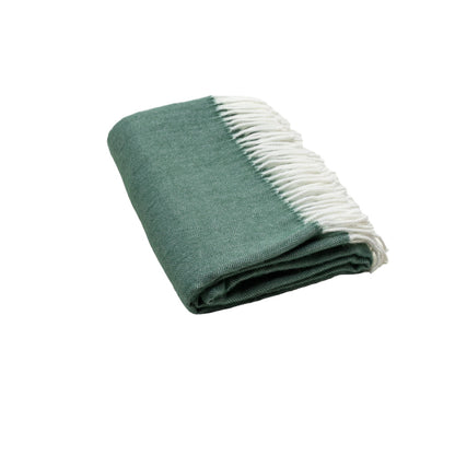 Moss Green Soft Acrylic Herringbone Throw Blanket