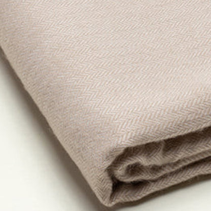 Sand Brown Soft Acrylic Herringbone Throw Blanket