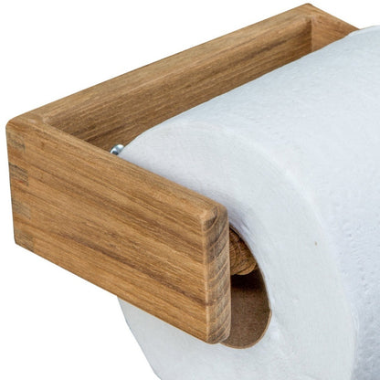 Traditional Solid Teak Wall Mount Toilet Paper Holder